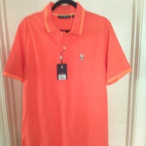 Men's Orange Psycho Bunny Polo Shirt